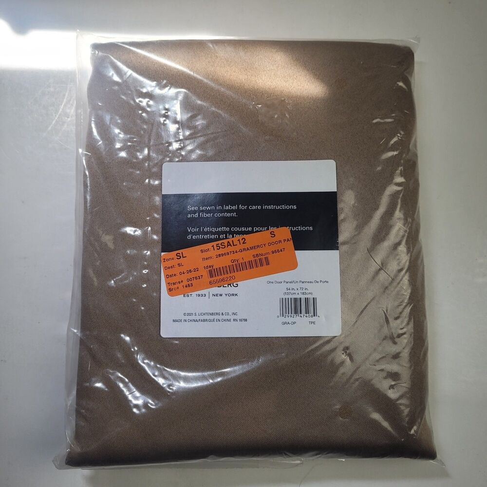 NEW Sun Zero 54 x 72 One Rod Tab Pocket curtain panel 'Taupe' #CT26